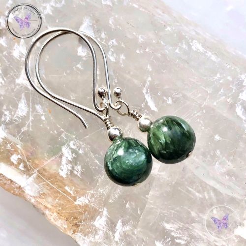 Classical Seraphinite Silver Earrings